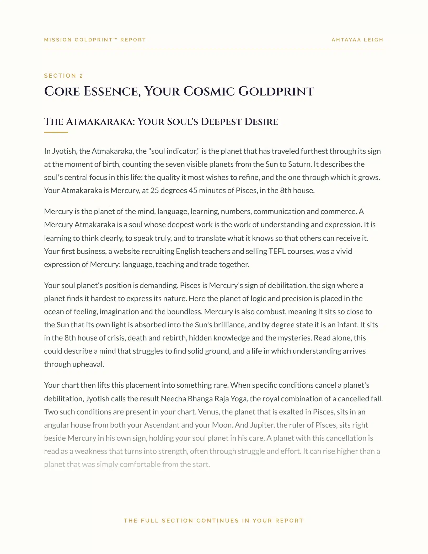Sample page: your soul planet